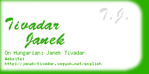 tivadar janek business card